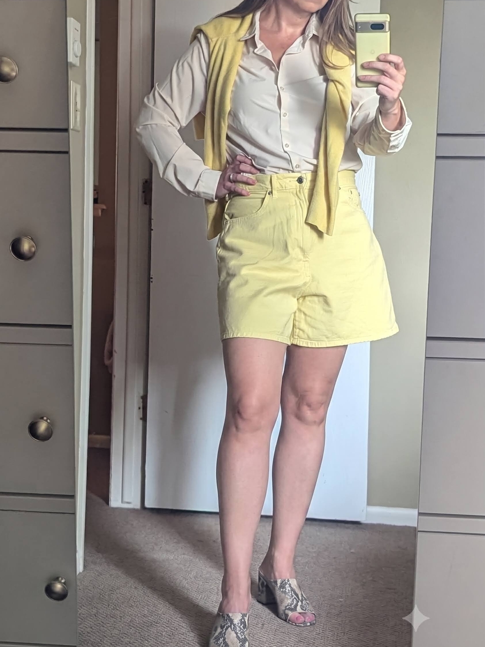 Yellow High-Rise Women’s Shorts